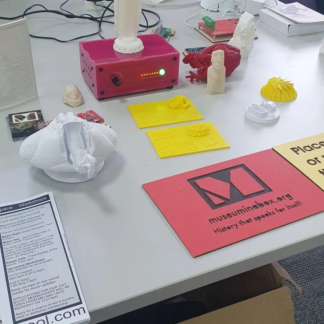 Display for products from Adrian's company, MCQN