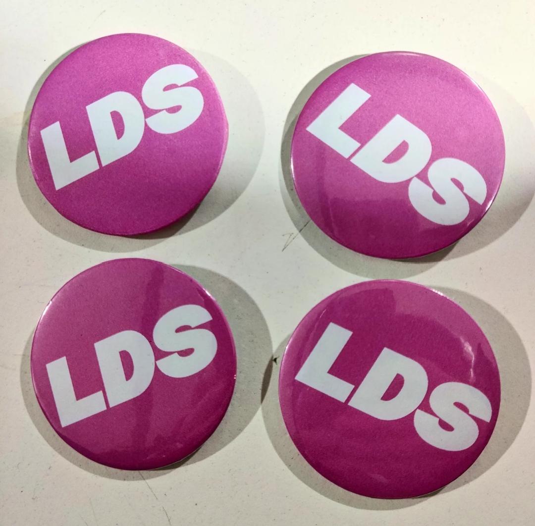 Large pin badges with 