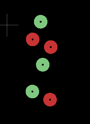 Three green dots and three red dots that, if you squint (and to be honest, those of you who can't see it and are just imagining it from my description have probably got the easiest job here), look a bit like a stylised Christmas tree