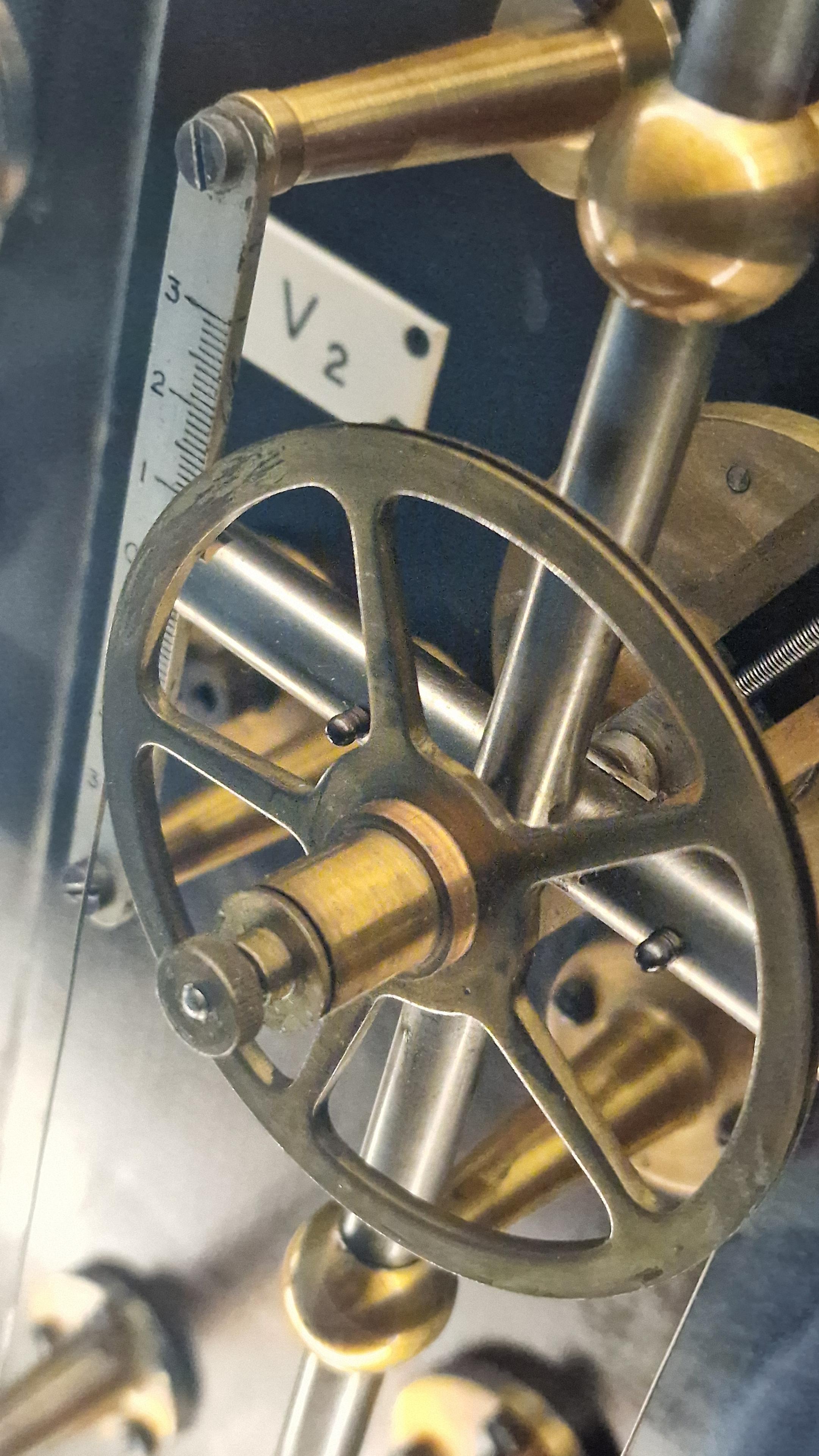 Close up of one of the cogs on the The Doodson-Légé 1950s tide prediction Machine at the National Oceanography Centre. The image depicts one of 42 cogs used to calculate tide patterns. More details here https://tide-and-time.uk/exhibition