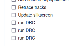 Screen shot showing a task list relating to PCB design which ends with three tasks to run drc (Design rules checker)